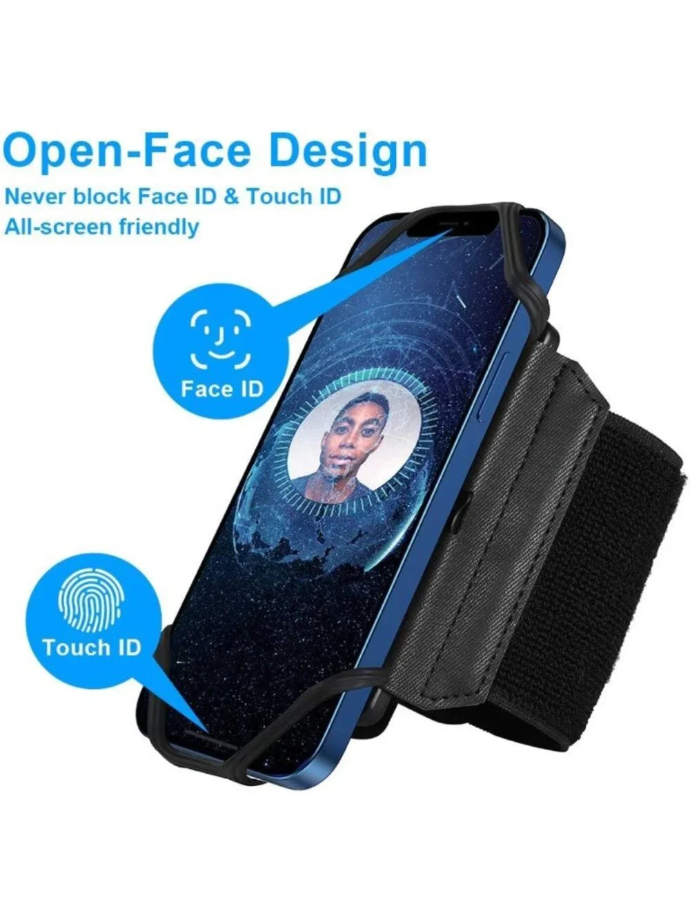 360° Rotatable Wristband Phone Holder for Running, Fits 4-6.7